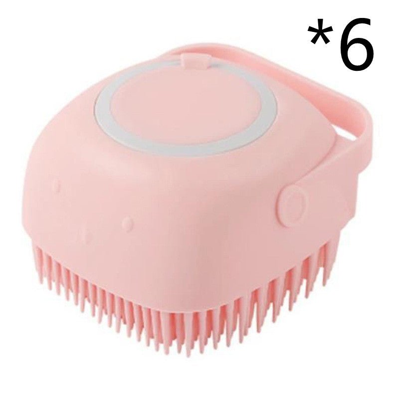 Silicone Dog Bath Massage Gloves Brush Pet Cat Bathroom Cleaning Tool Comb Brush For Dog Can Pour Shampoo Dog Grooming Supplies - Pawlium