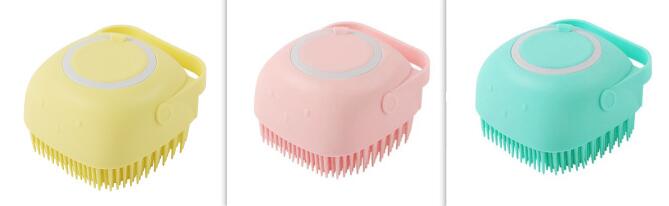 Silicone Dog Bath Massage Gloves Brush Pet Cat Bathroom Cleaning Tool Comb Brush For Dog Can Pour Shampoo Dog Grooming Supplies - Pawlium