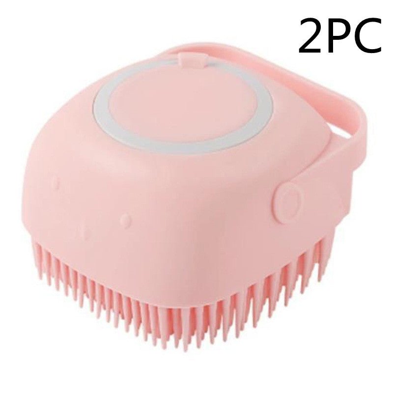 Silicone Dog Bath Massage Gloves Brush Pet Cat Bathroom Cleaning Tool Comb Brush For Dog Can Pour Shampoo Dog Grooming Supplies - Pawlium