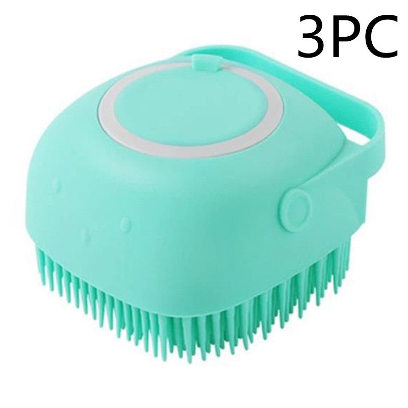 Silicone Dog Bath Massage Gloves Brush Pet Cat Bathroom Cleaning Tool Comb Brush For Dog Can Pour Shampoo Dog Grooming Supplies - Pawlium