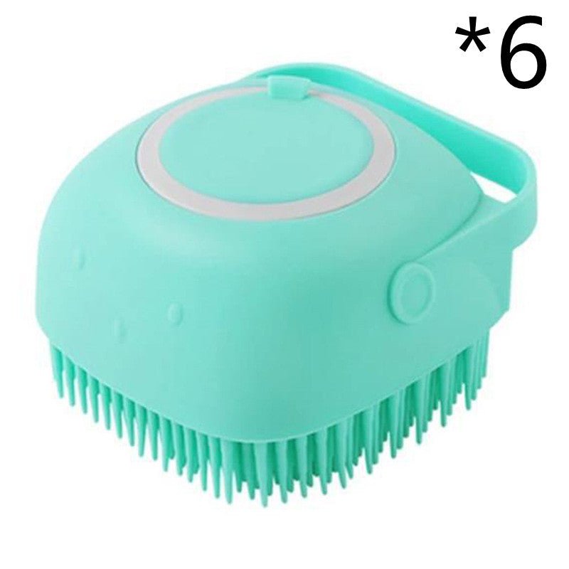 Silicone Dog Bath Massage Gloves Brush Pet Cat Bathroom Cleaning Tool Comb Brush For Dog Can Pour Shampoo Dog Grooming Supplies - Pawlium